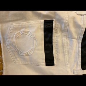 Balenciaga shorts white with black satin